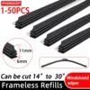 1/2/10/50pcs Car Wiper Natural Rubber Strip Wiper Filler Strip Replacement Parts Accessory 14"16"17"18"19"20"21"22"24"26"28"30" 1