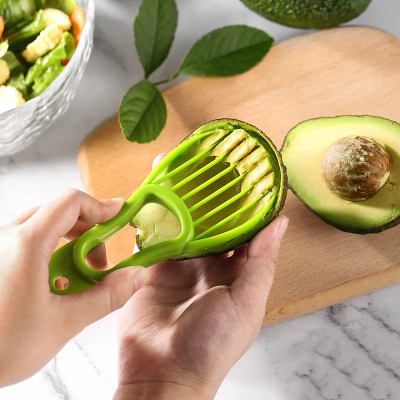 

3 in 1 Avocado Slicer Shea Corer Butter Banana Fruit Peeler Cutter Pulp Knife Kitchen Fruit Salad Making Tools Kitchen Gadgets