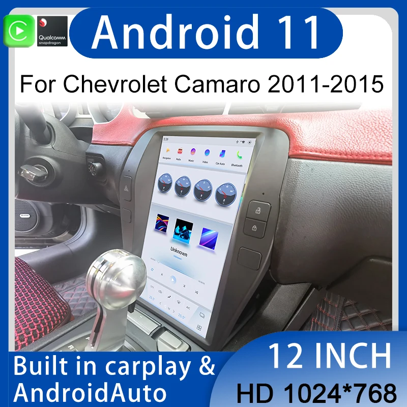 

Car GPS Navigation Carplay Video Player For Chevrolet Camaro 2011-2015 Multimedia Auto Radio Stereo Head Unit Android 11 4G WIFI