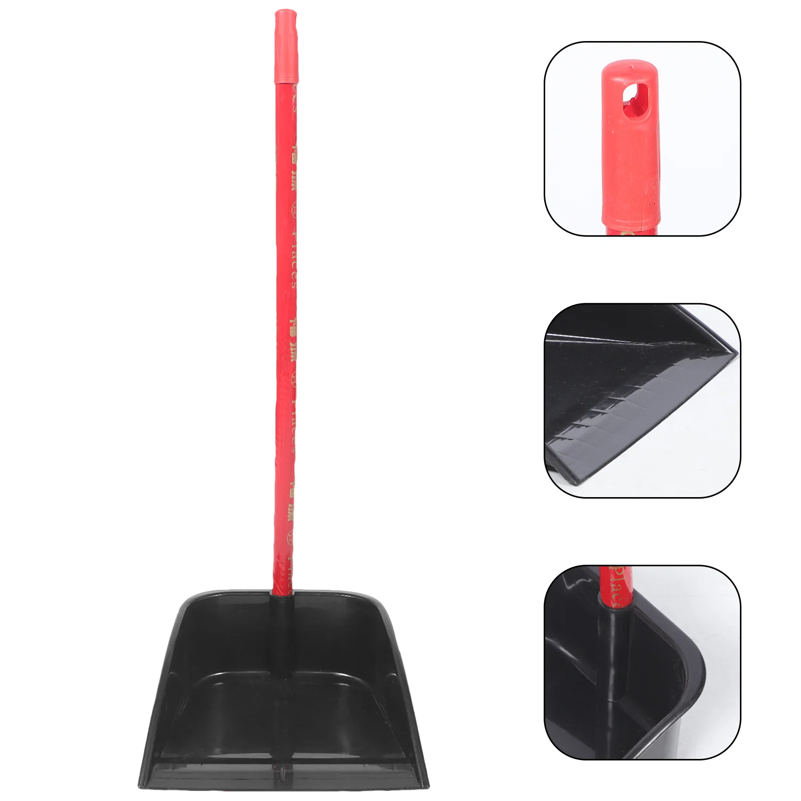 

Upright Dustpan Plastic Dust Pan Wood Long Handle Reusable Household Cleaning Dustpan Stand-Up Garbage Shovel Garbage Pan