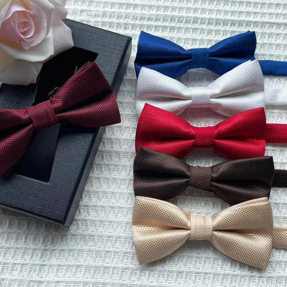Kids Bowtie For Boys Gril Baby Children Solid Color Plaid Design Bow Tie Reusable Business Fashion Bow Tie Accessories