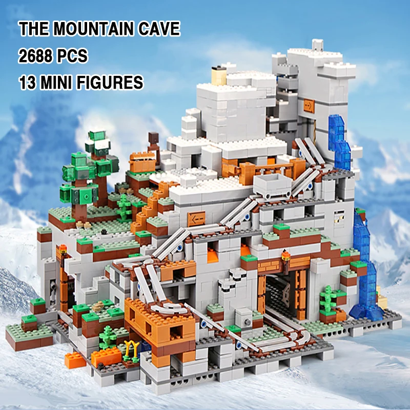 

В наличии строительные блоки кирпичи горная пещера мой мир совместимые с LepingLYs мини 21137 фигурки на день рождения игрушки для детей 18032