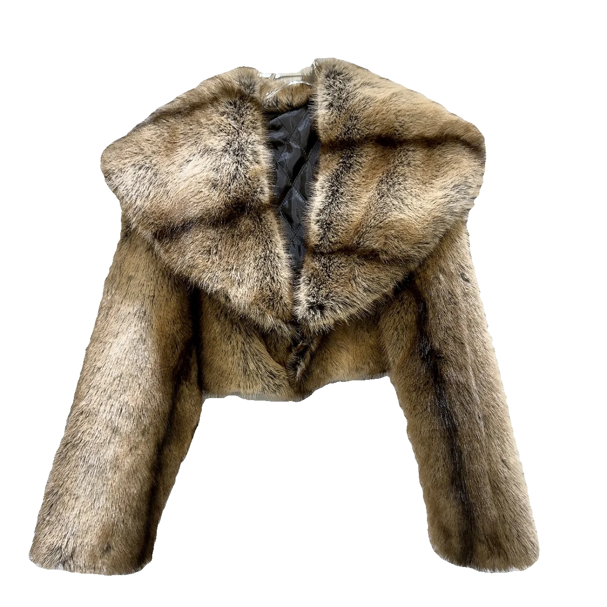 Fashion Big Lapel Long Sleeve Environmental Protection Faux Fur Cotton Jacket Women 2023 Winter New Short Furry Coats Female