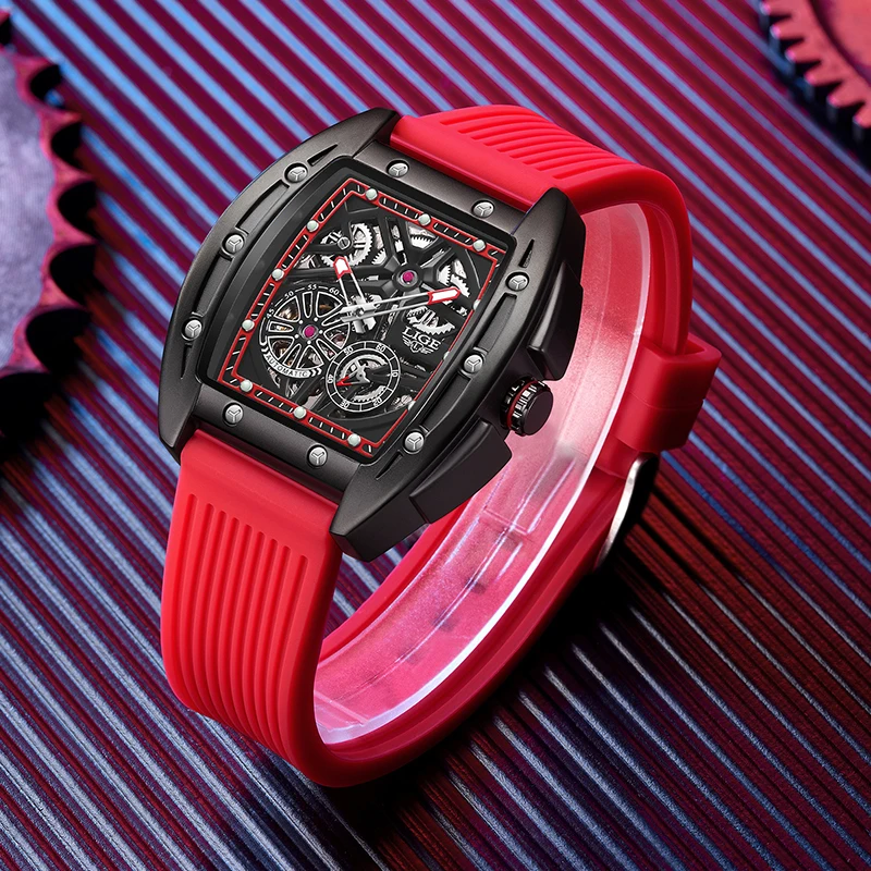 LIGE Luxury Skeleton Automatic Watch - Men's Luminous Waterproof Timepiece