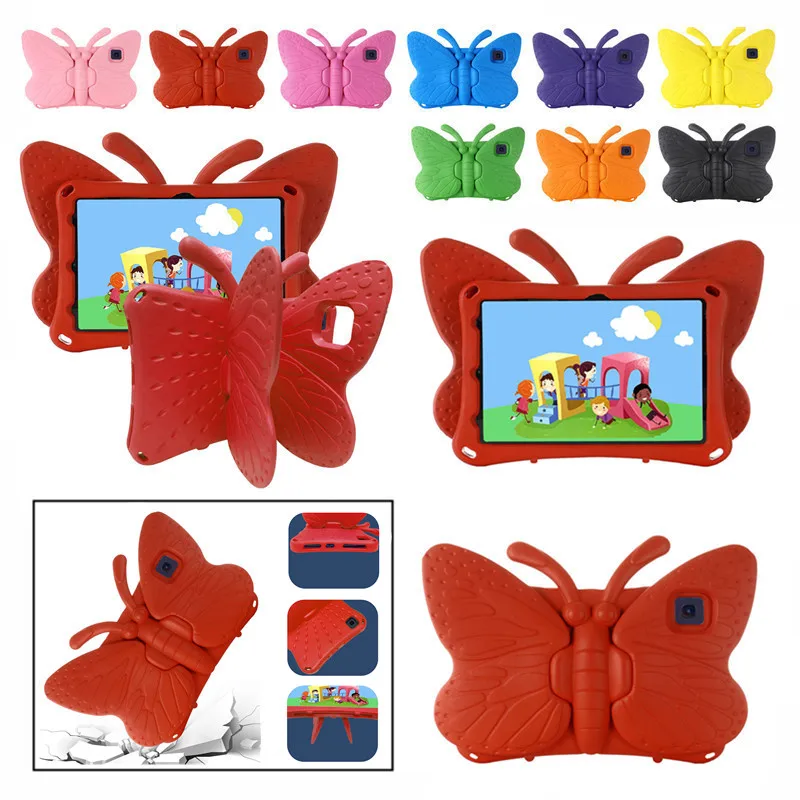 

For Samsung Galaxy Tab A 8.0 SM-T290 T295 T297 10.1 Inch T510 T515 Cute Kids Case Shockproof EVA Butterfly Stand Tablet Cover