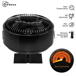 Heat Powered Stove Fan 5 Blade Round Fireplace Fan Log Wood Burner Heat Fan Eco-fan Winter Home Warm Efficient Heat Distribution