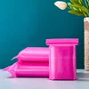 100Pcs PE Pink Thickened 0.13mm Clear Zip Lock Bags Dustproof Sealed Bag Pull Bone Plastic Storage Bag Reclosable Poly Zip Bags 4