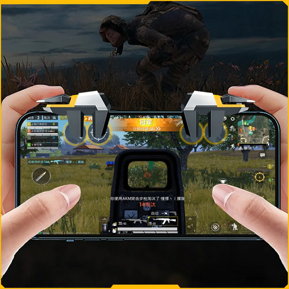 2Pcs PUBG Mobile Game Joysticks Controller 4/6-Finger Linked Shooting Game Mechanical Trigger Physical Auxiliary Gaming Gear - 6