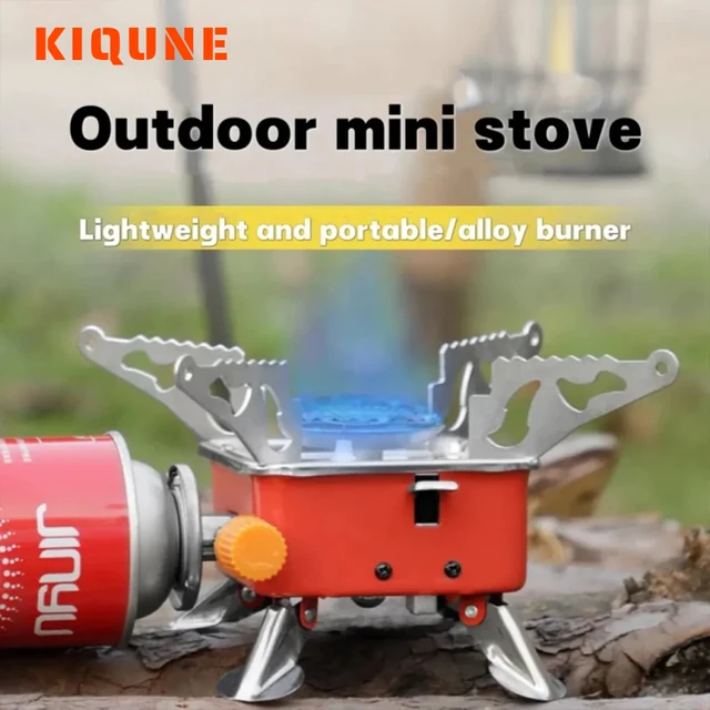 KIQUNE Camping cookware Mini Square Stove Portable Folding Gas Stove Card Ultra-Light Travel Cookware Hiking Equipment