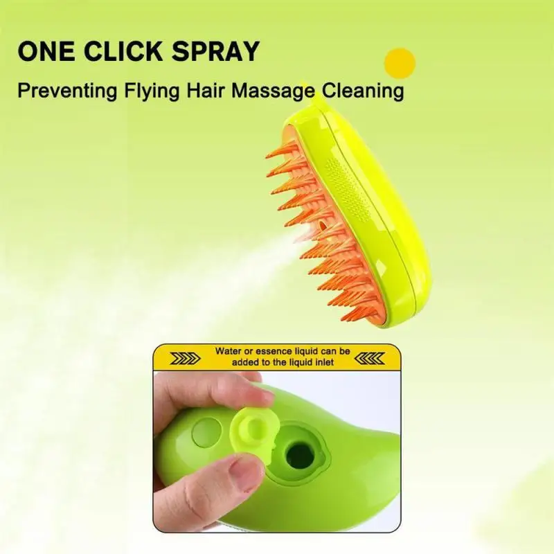 Steam Brush Electric Sprayer For Massage Pet Grooming Tool Shedding 3 In 1 Electric Sprays Massage Combs Cat Dog Steamy Brush 3