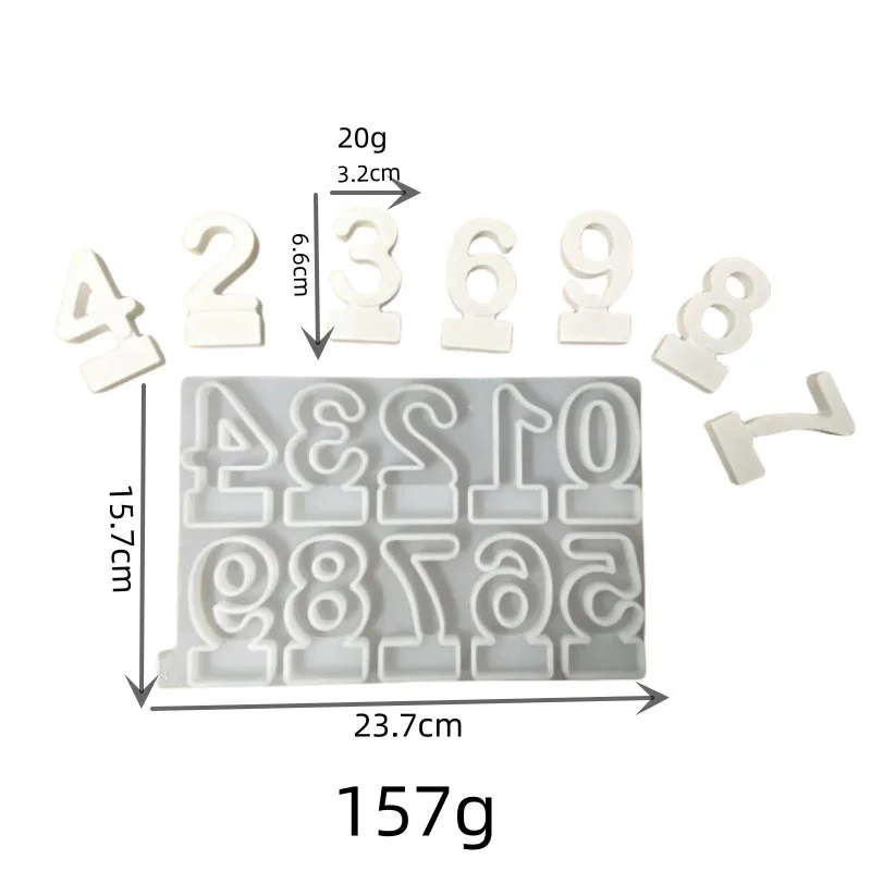Geometric Number Canlde Holder Silicone Mold DIY Candlestick Crafts Making Plaster Resin Casting Molds Home Festival Ornament