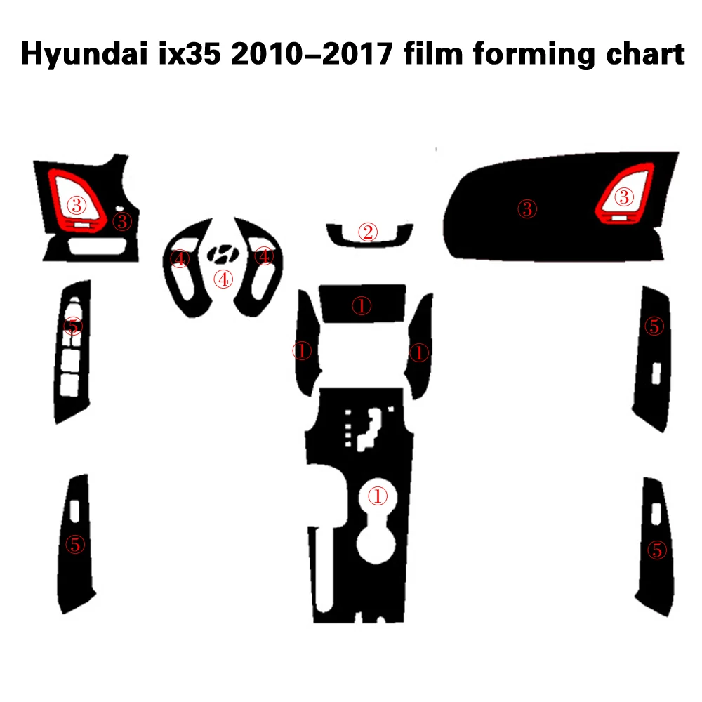 

Для Hyundai ix35 2010-2017 интерьерная Центральная панель управления дверная ручка 3D/5D наклейки из углеродного волокна Переводные картинки аксессуары для стайлинга автомобиля