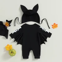 Citgeett Autumn Halloween Infant Baby Boys Girls Romper Outfit Long Sleeve Print Jumpsuit Hat Cosplay Clothes 3