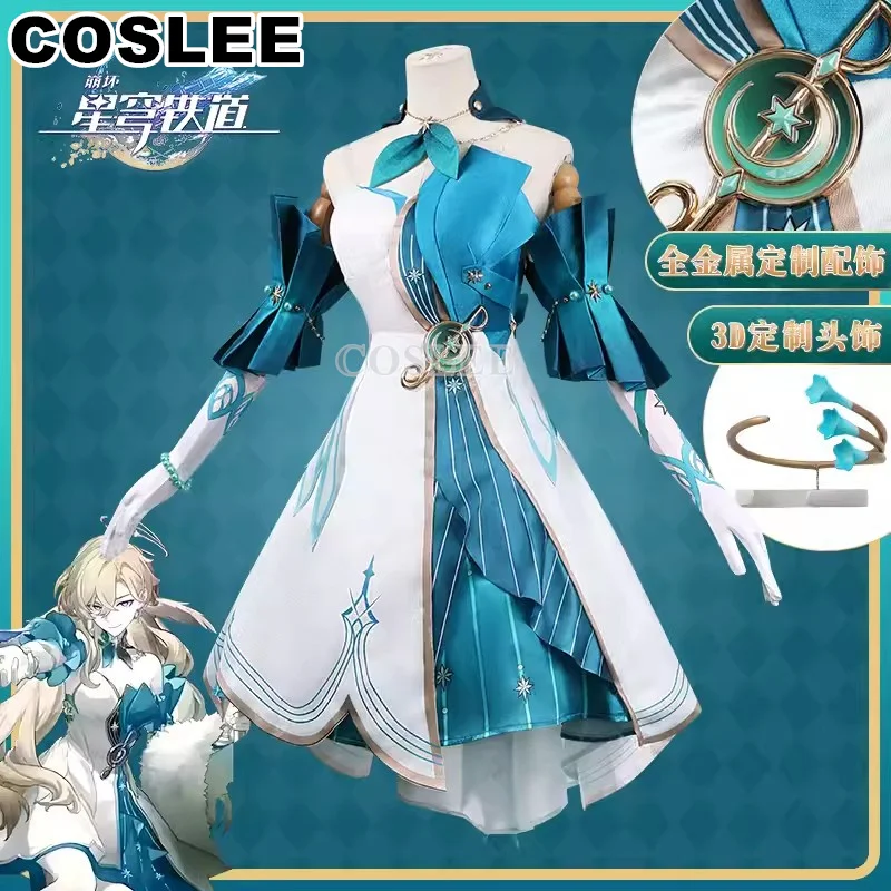 

COSLEE Honkai: Звездный рельс, искусственный костюм, костюм для игры, милое платье, Униформа, наряд для Хэллоуина, женская модель, Новинка
