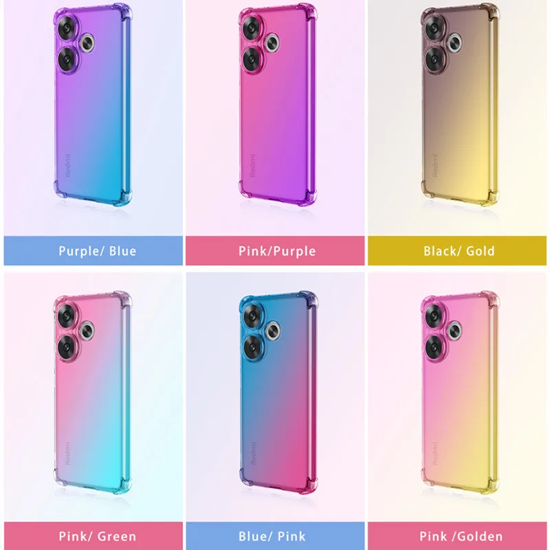 Gradient TPU Shockproof Transparent Protective Phone Case