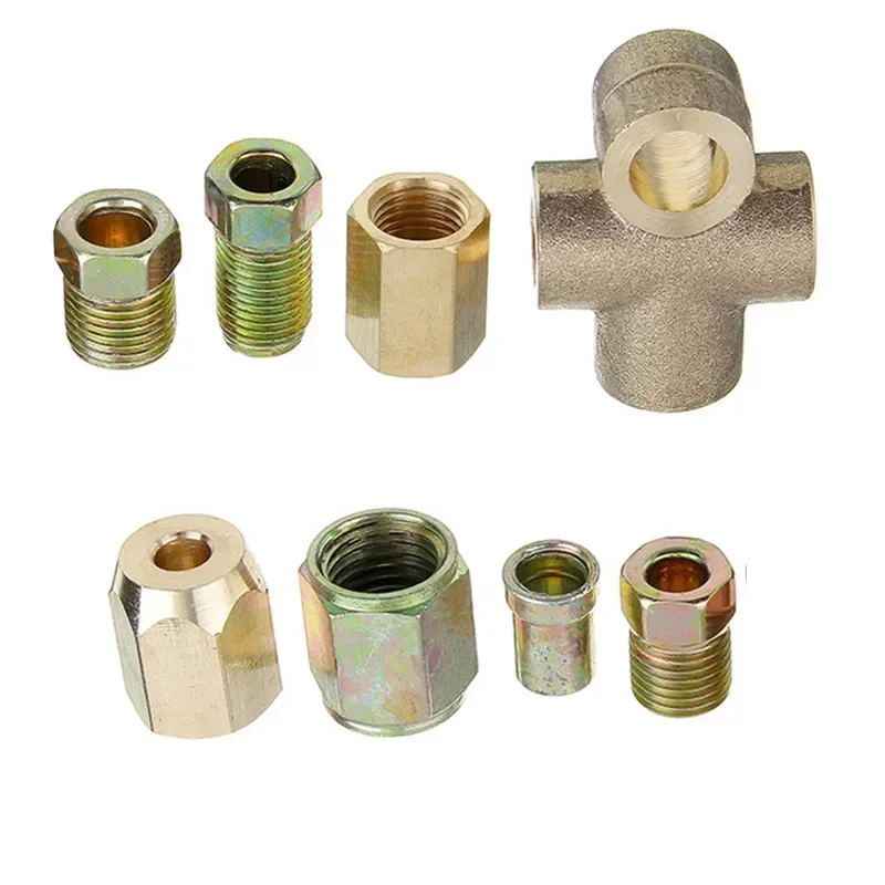 162Pcs Brake Hose Line Pipe Connectors Nuts Fittings Screw Male Female Adapter 3 Way 10mmx1mm 3/8" 7/16" 24 TPI UNF Metric Nuts brake adapter car brake pipe repair kit parts adapter brake cable connector