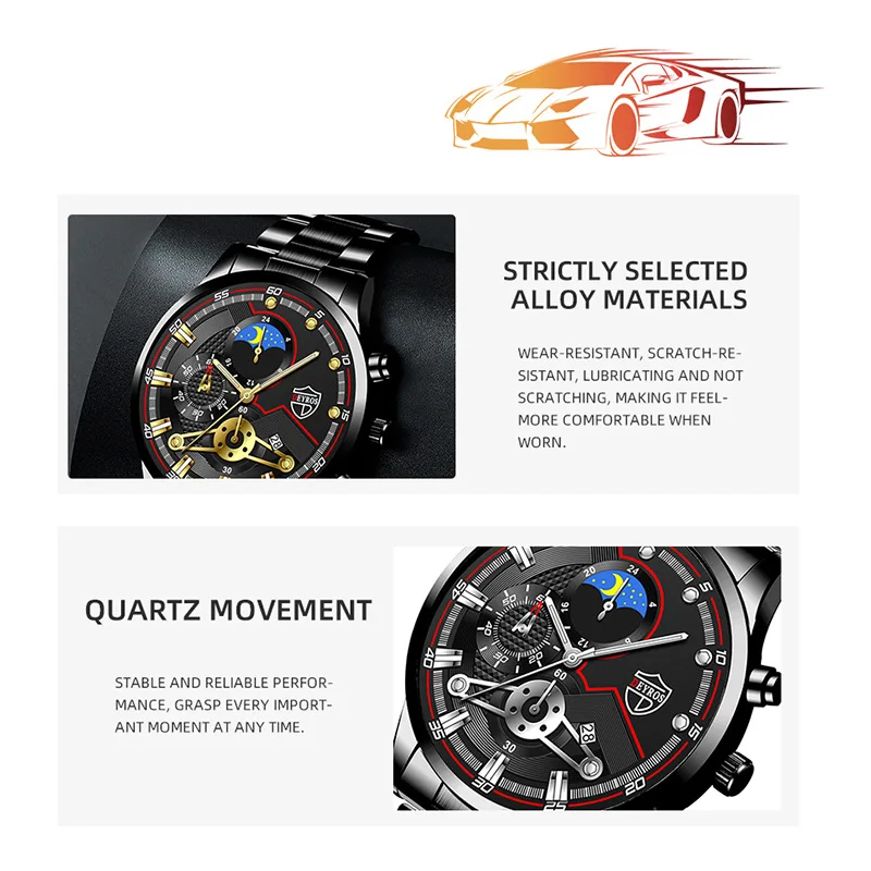 2022 Men Watch Top Luxury Brand Quartz Mens Watches Chronograph Gold Reloj Hombre Sport Wristwatch Man Relogio Masculino
