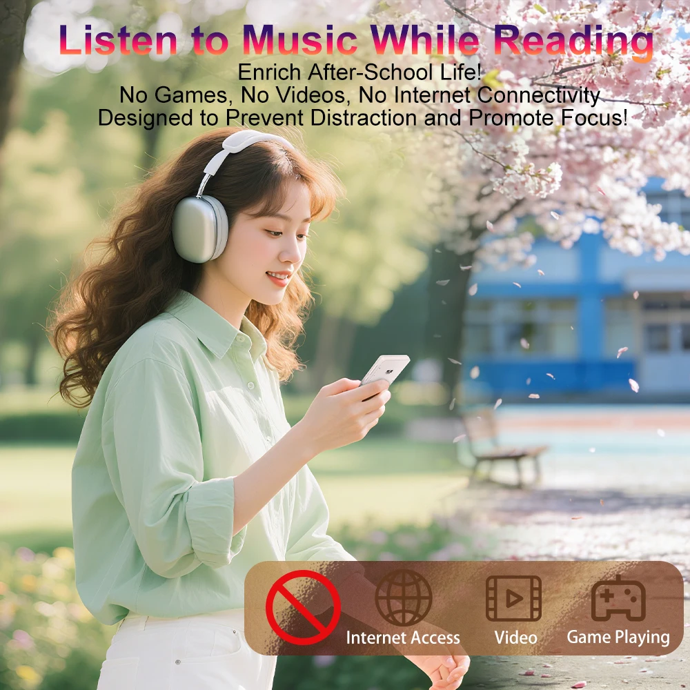 E-잉크 스크린 MP3 플레이어 블루투스 5.4 미니 전자책 리더 블루투스 무블루라이트 눈 보호 학생 교실 녹음 기능