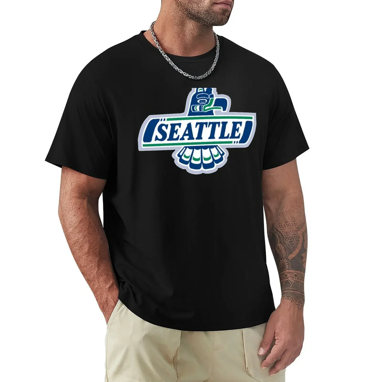 Seattle Thunderbirds T-Shirt Anime Clothes Magliette Vintage Pesanti Per Uomo