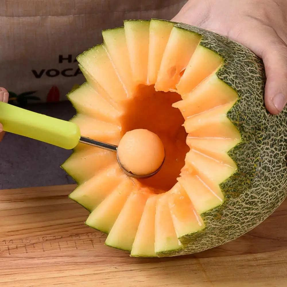 Fruit Ball Carving Knife Sharp Smooth Pulp Scoop Multifunction Stainless Steel + Food Grade Plastic Fruit Remover Kitchen Tools