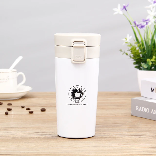 380ml Double Stainless Steel 304 Coffee Mug Leak-proof Thermos Mug Travel  Thermal Cup Thermosmug Water Bottle for Gifts 