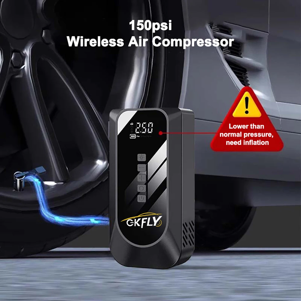 GKFLY Jump Starter 4 in 1 Pump Air Compressor 2000A Power Bank 12V Digital Tire Inflator 150PSI Emergency Battery Booster car jump starter jump starter