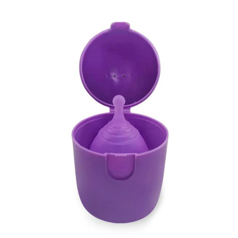 Portable menstrual cup medical silicone leak-proof with storage case feminine hygiene product