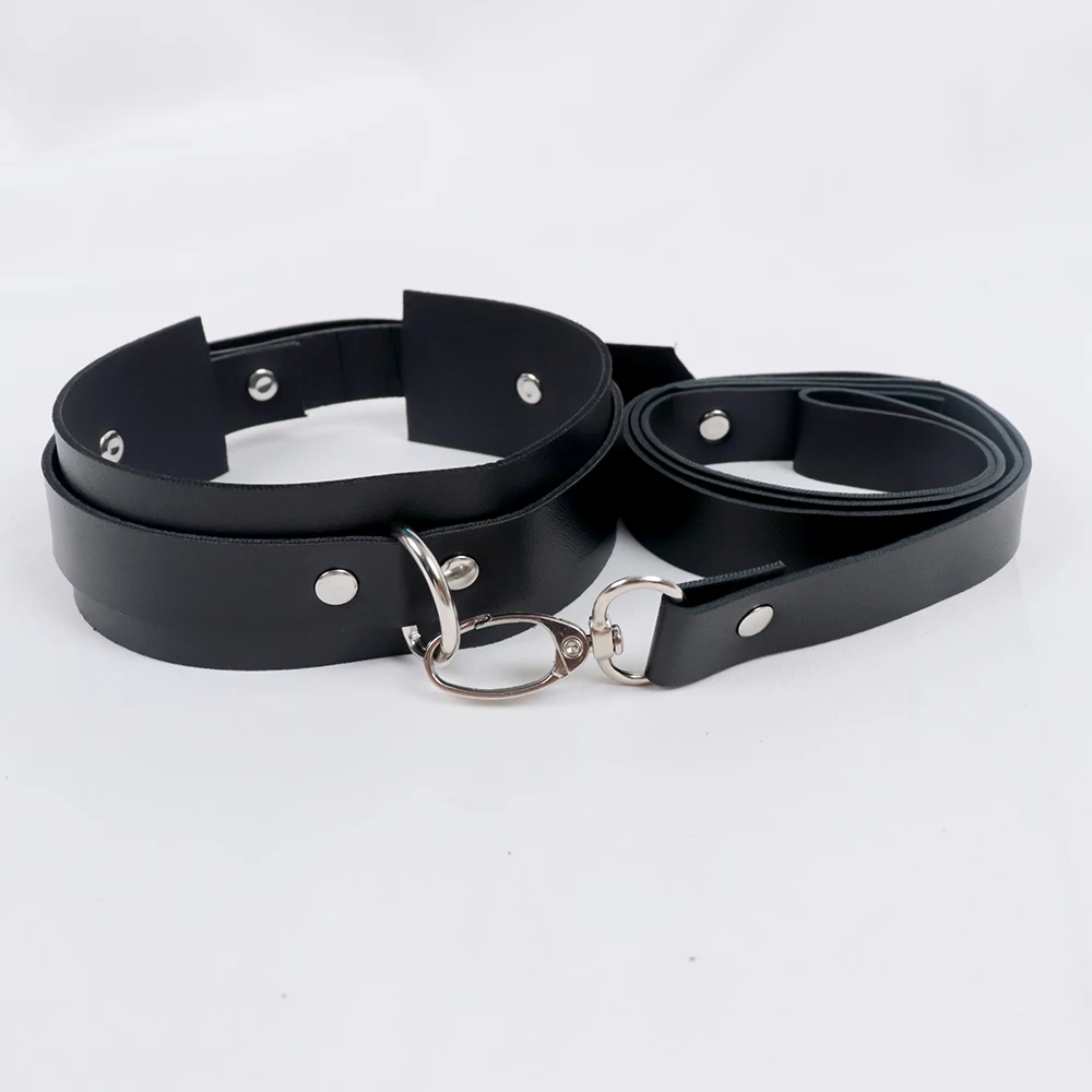 Sex Party Toys Erotic Sex Toy Sex Toys Sex Bondage Toys BDSM Collar Leash Ring PU Leather Lover Role Play