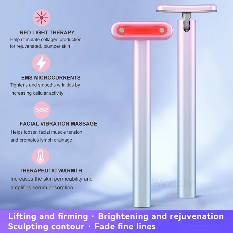 4-in-1-Gesichtsstab, EMS-Mikrostrom-Vibration, warmes rotes Licht, Gesichtsstraffung, Gerät zur Hautstraffung, Hals und Auge_voghion.com