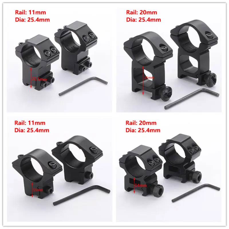 Rifle Scope Mount Ring Dia 25.4mm / 30mm Hunting Riflescope Mount Rings for Rail