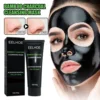 Bamboo Charcoal Peeling Mask Cleansing Pores Acne Blackheads Applying Black Mud Mask