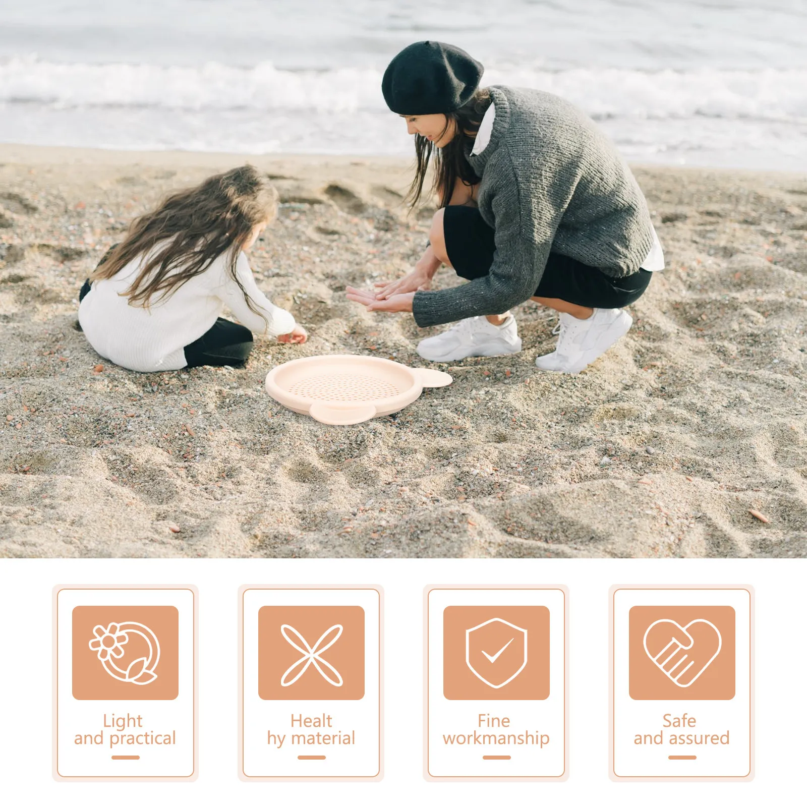 휴대용 실리콘 모래 체망 어린이를위한 해변 장난감 여름 야외 대화 형 모래 필터 재미있는 해변 어린이 장난감