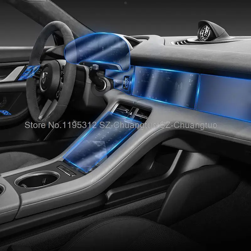 Прозрачная пленка из ТПУ для Porsche Taycan 2020-2023, пленка для защиты салона автомобиля от царапин