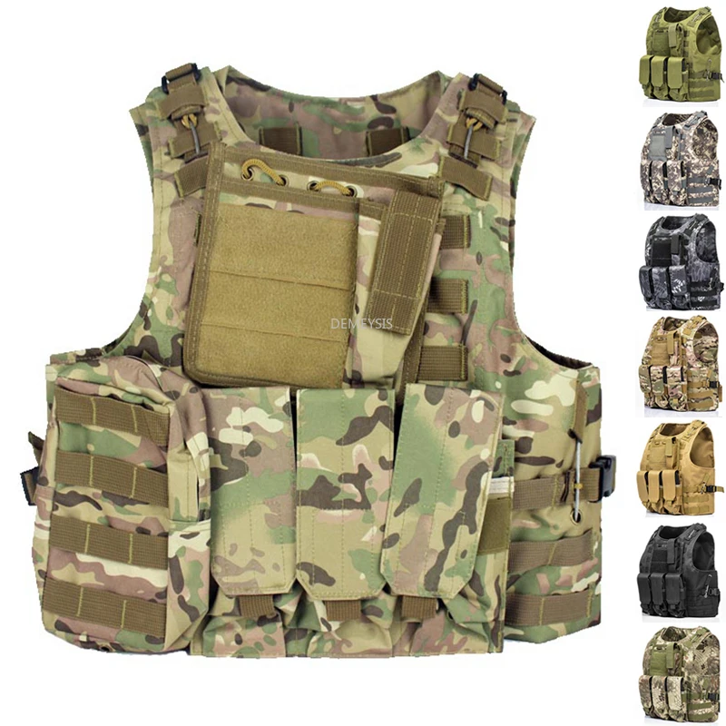 Military Tactical Vest Assault Airsoft Plate Carrier Multicam Army