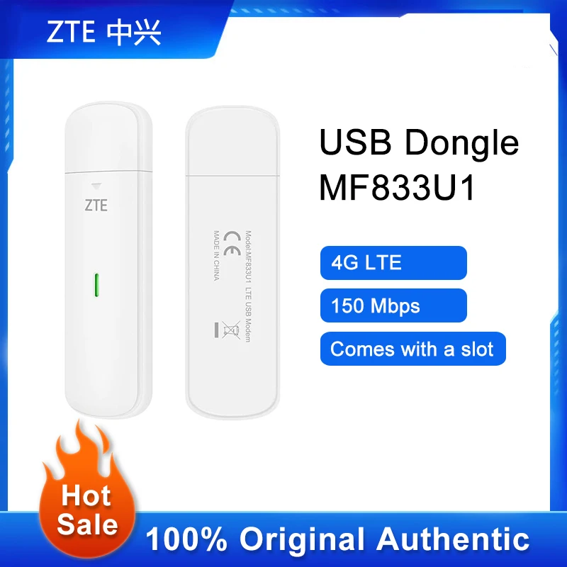 Wi-Fi-Роутер ZTE MF833U1 4G, 150 Мбит/с