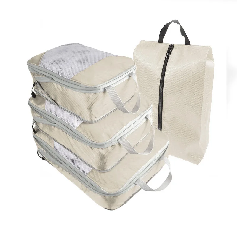 

Компрессионная упаковка из 4 предметов, сумка для обуви в форме Куба, дорожная Портативная сумка для хранения багажа, легкая складная сумка
