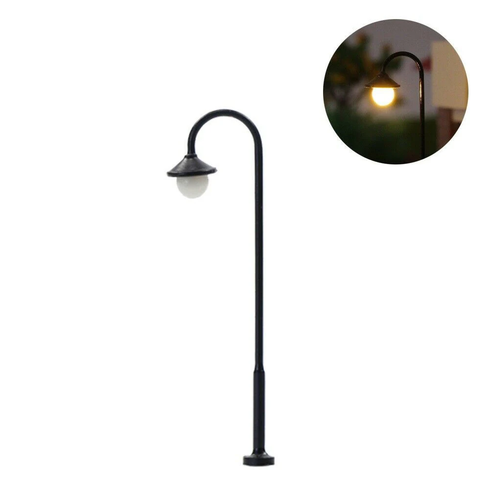 10pcs Model Railway Lights Led Lamppost Lamps Street Lgihts 1:160 Lamps N Scale 4.5cm Round Head Street Lights Train Layout Toys 5