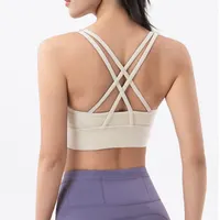Soutien-gorge en nylon respirant pour femme, haut sexy, soutiens-gorge de yoga, sous-vêtements de sport, fitness, course arrière 4