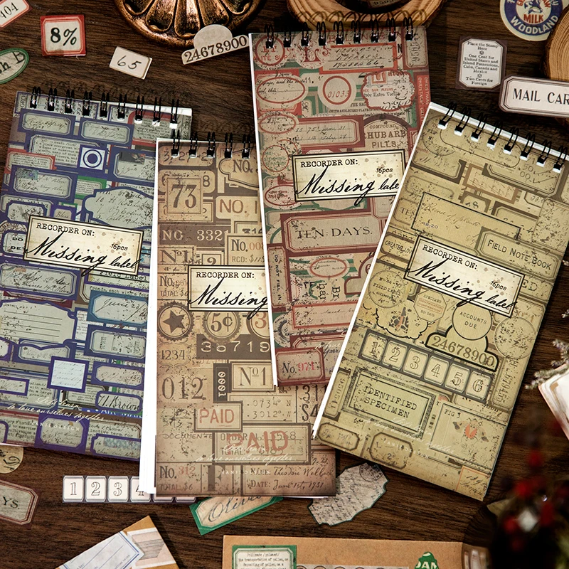 Vintage Washi Paper Stickers Set - 12pcs for Scrapbooking, Stationery, and DIY Projects