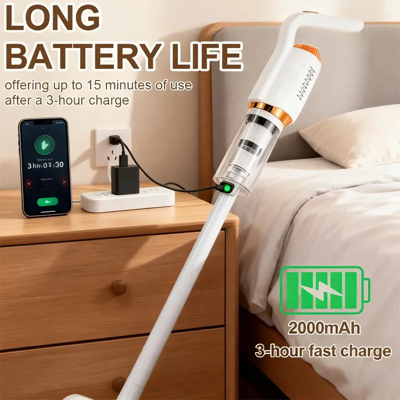 2026 Portable Multifunctional Household Cleaning Machine Powerful Wireless Car Vacuum Cleaner Portable 2000mAh Hand-held Sweeper