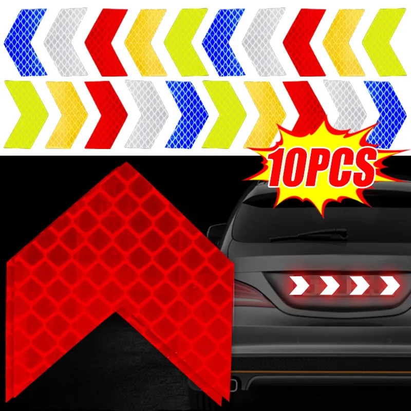 

Car Anti-collision Reflective Stickers Car Arrow Indication Reflective Safety Stickers Motorcycle Fluorescent Warning Decoration