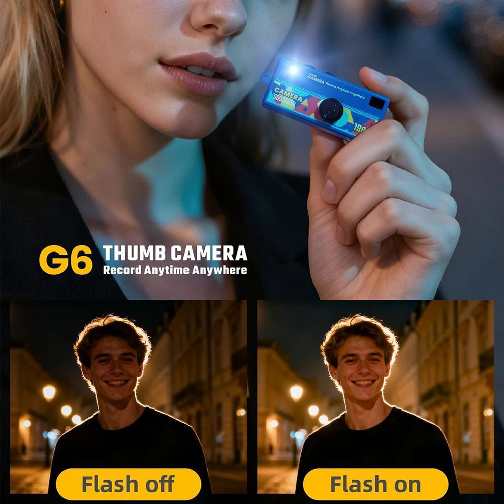 디지털 카메라 1080P HD 엄지 카메라 미니 키체인 128GB 메모리 카드 지원 휴대용 비디오 레코더 레트로 스타일 어린이 선물용