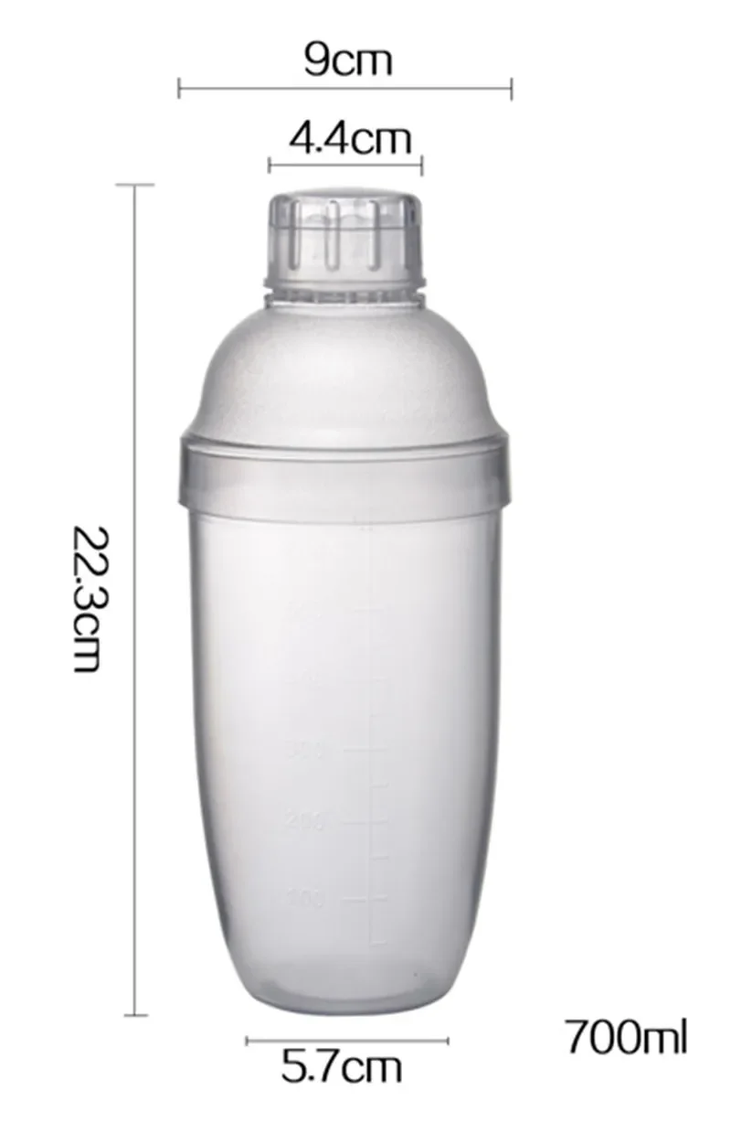 Sleek Plastic Martini Cocktail Shaker - Versatile Beverage Mixer