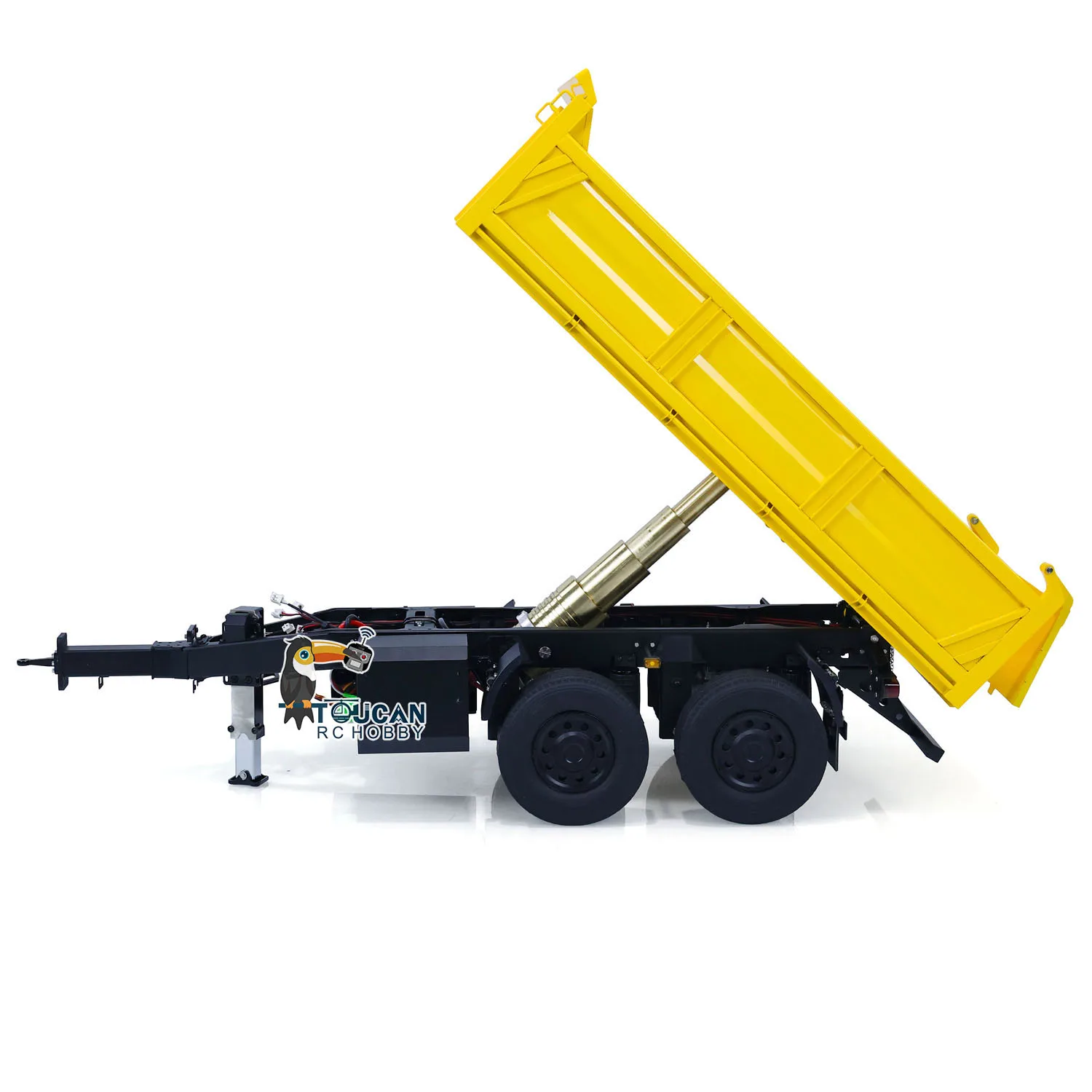 LESU RC Metal 2 Axles Full Trailer LED Lights for 1/14 Radio Control Hydraulic Dumper Trailers Trucks Vehicle Toy Model THZH1773 2