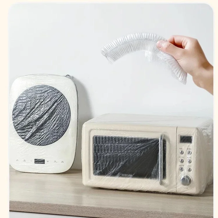 Microwave Food Cover Microwave Dust Cover Kitchen Dust Cover Reusable Disposable Microwave Oven Cover Household Thicken Transparent Appliance Dust Protection Wrap Fan Rice Cooker Cap Item