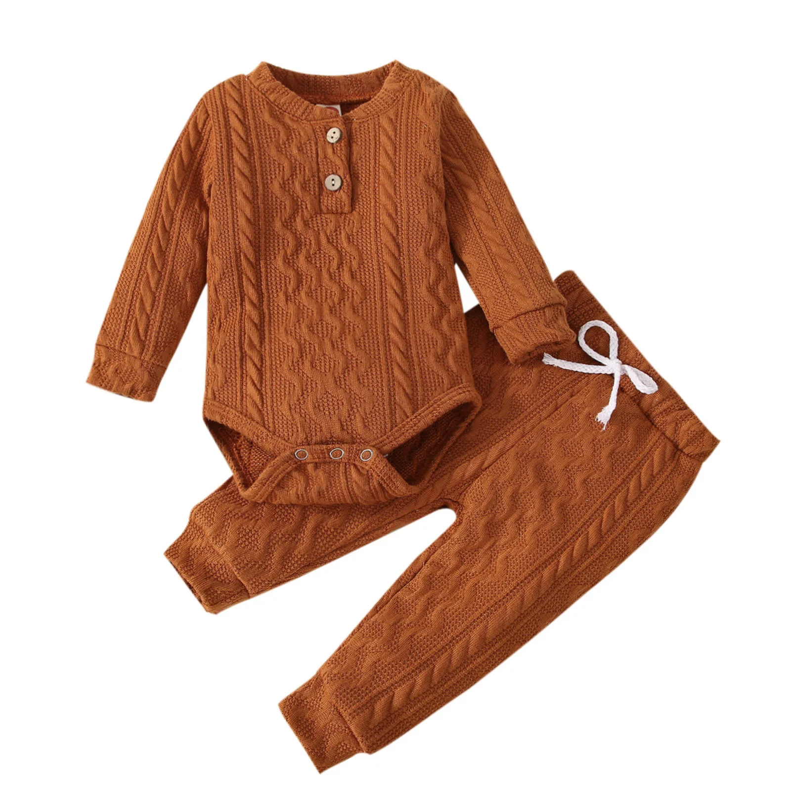 

IYEAL Baby Girl Clothing Sets Cotton Knitted Newborn Boys Outfits Bodysuit + Pants Kids Clothes Baby Girl Outfit Infant Clothing