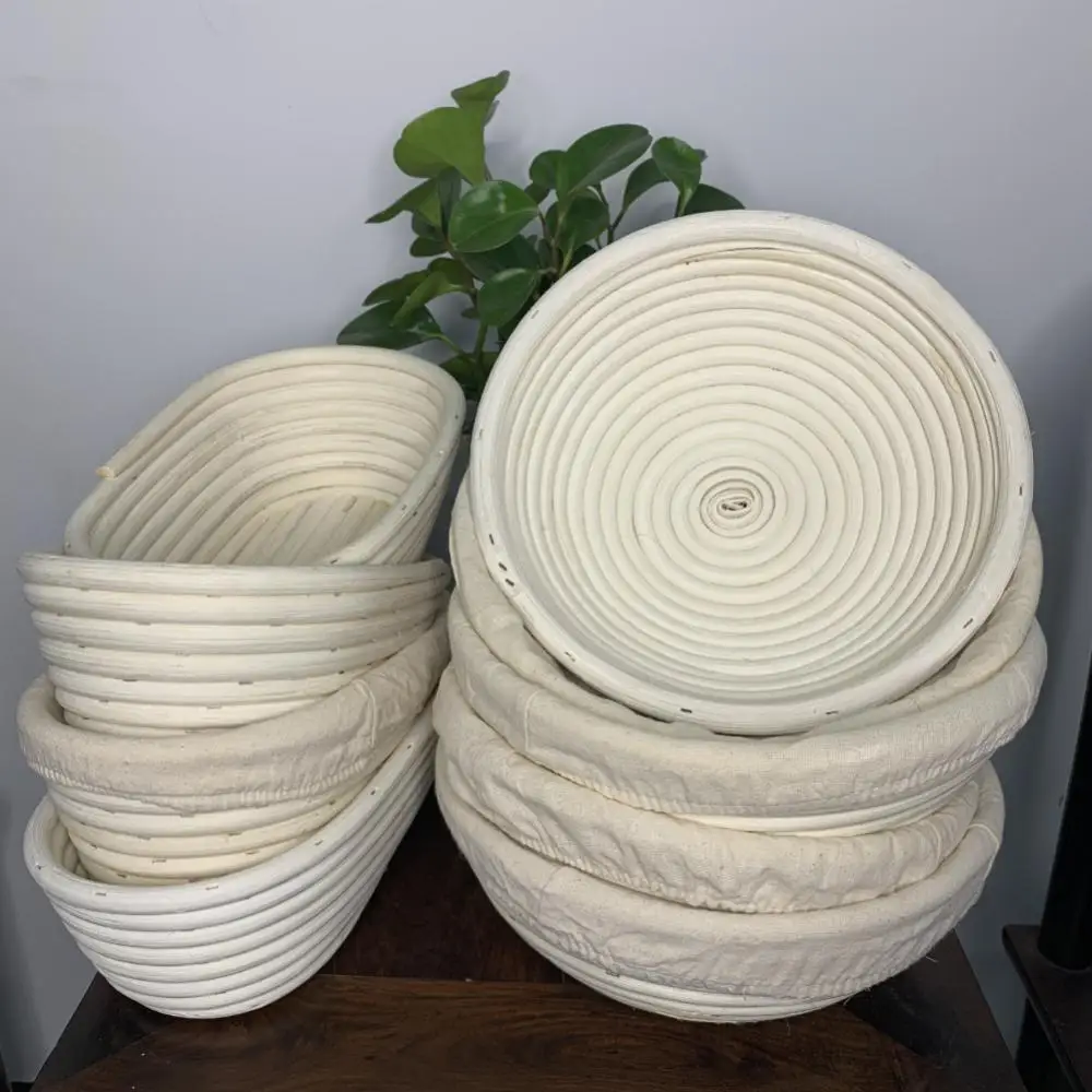 

Bread Basket Creative Natural Rattan Fermentation Wicker Bread Baking Includes Cloth Liner Kitchen Accessories Dough Basket