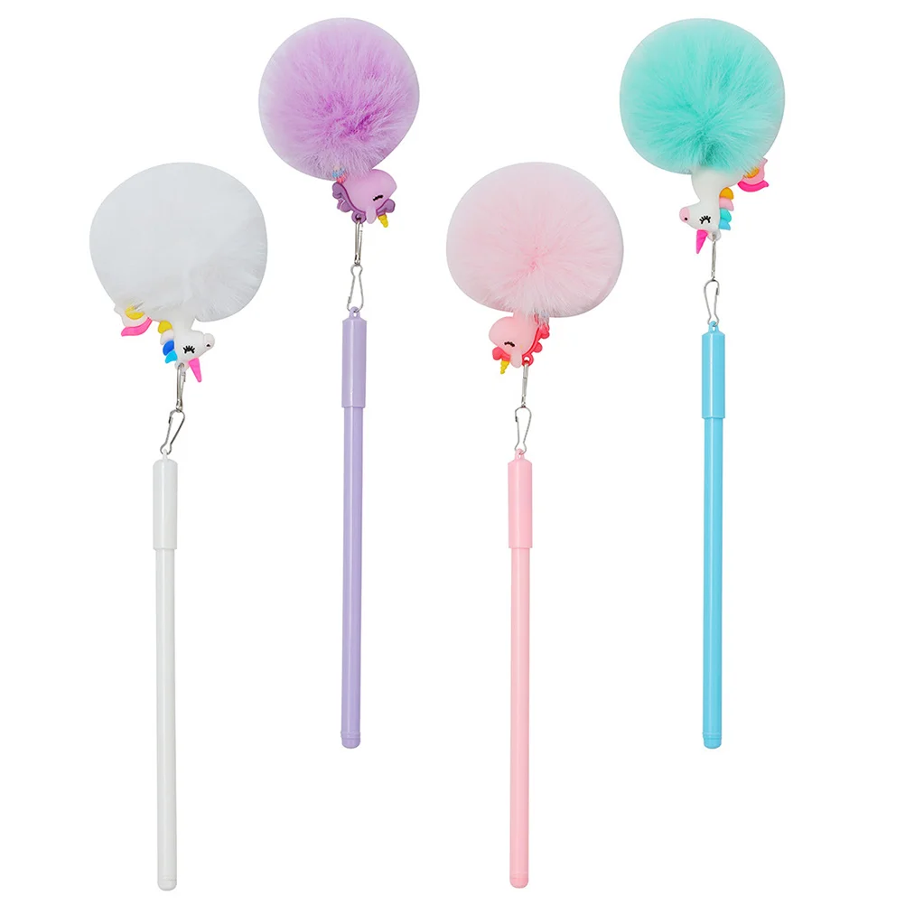 

4 Pcs Universal Unicorn Cartoon Pen Girl The Gift Adorable Kids Gel Plastic Student Signature Pens