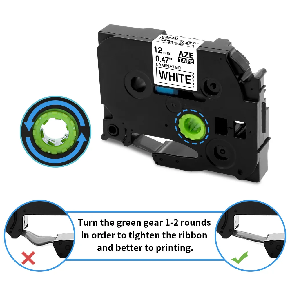 Label Tape 1Pcs 6mm/9mm/12mm 231 221 211 Compatible For Brother P-Touch Label Maker For TZ TZE 131 231 335 631 Ribbon