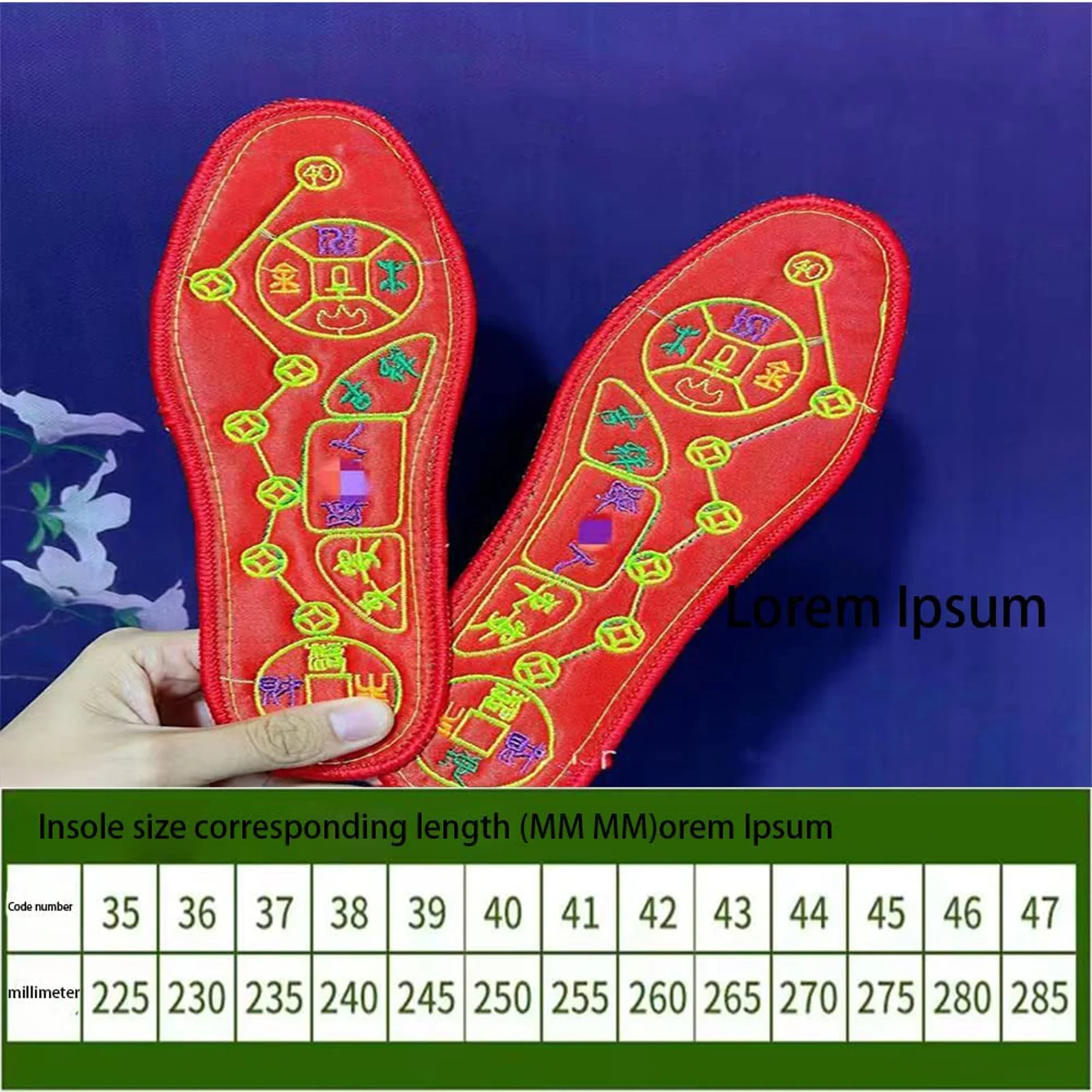 Men's And Women's Embroidered Insole Exercise Shock Absorption Soft Elastic Shoe-Pad Shoes Pads for Winter Sports